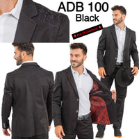 Men’s Black Western Blazer – Embroidered Cowboy Sport Coat with Western Yoke for Rodeo & Country Wear