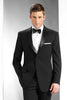 Men’s Black Uniform Tuxedo – One-Button Satin Lapel Formal Suit for Weddings, Prom and Events