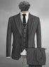 Men’s Thomas Shelby Peaky Blinders Gray Wool Suit Out fit Charcoal Grey Pinstripe 3-Piece  Vintage 1920s Suit