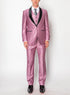 Men’s Shiny Mauve Pink 3 Piece Tuxedo – Wedding & Prom Suit with Black Shawl Lapel