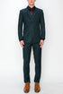 Men’s Teal Green 3 Piece Suit – Modern Two Button Suit with Matching Vest & Pants