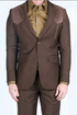Men’s Dark Brown Western Blazer with Suede Yoke – Cowboy Sport Coat with Western Shoulder Details