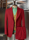 Men's Joker 2019 Red 3-Piece Suit – Joaquin Phoenix Movie-Inspired Costume with Mustard Orange Vest & Green Shirt & Tie Package