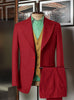 Men's Joker 2019 Red 3-Piece Suit – Joaquin Phoenix Movie-Inspired Costume with Mustard Orange Vest & Green Shirt & Tie Package