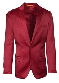 Premium Men's Burgundy  Satin Slim Fit Blazer – Elegant Party & Wedding Suit Jacket in Maroon Wine Color