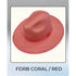 Men’s Coral Pink Wide Brim Fedora Hat – Wool Felt Dress Hat with Red Ribbon Band