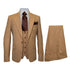 Men's Tan Three-Piece Suit with Vest – Classic Tailored Fit  in camel khaki Bronze color By Rossiman