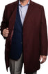 Men’s Burgundy Wool and Cashmere Car Coat – Classic Winter Topcoat for Business and Formal Wear
