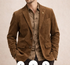 Men’s Brown Corduroy Country Blazer – Two-Button Western Sport Coat for Casual