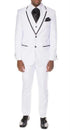 Men’s White Western Blazer with Black Trim – Classic Cowboy Style
