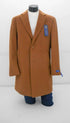 Men’s Camel Brown Wool Top Coat – Classic Long Overcoat for Formal and Casual Wear in rust copper