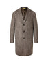 Men’s Black & Grey  Herringbone Tweed Wool Blend Overcoat – Classic Single-Breasted Winter Blazer Carcoat