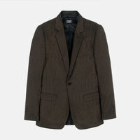 Men’s Vintage Dark Brown Pinstripe Blazer – Classic Retro Sport Coat Outfit