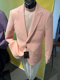 Mens Peach Pink Blazer Jacket – Modern Formal Sport Coat for Wedding, Party and Business Wear - Summer Jacket