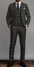 Men's Thomas Shelby Dark Grey Plaid 3-Piece Suit – Peaky Blinders 1920s Vintage Tweed-Style Wedding Suit with Matching Vest & Pants