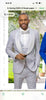 Mens Light Silver Wedding Tuxedo Suit – Paisley Fabric Three Piece Formal Suit Set with Shawl Lapel for Groom, Prom, Gala and ice Grey