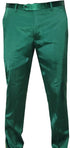 Mens Emerald Green Satin Slim Fit Dress Pants – Shiny Formal Party and Wedding Trousers