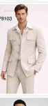 Mens Tan Beige Safari Military Walking Suit Set – Casual Two Piece Outfit Lightweight Summer Blazer and Pants Set Classic Casual Wear