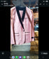 Men’s Blush Pink Shiny 3 Piece Suit with Black Shawl Lapel | Light Pink Prom Suit Sharkskin Fabric - Ultra Slim Fit
