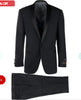 Tiglio Designer Men’s Black Single Button Tuxedo Suit – Formal Black Business and Wedding Suit Shawl Collar  Super 150's Wool Fabric