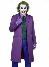 Men’s Purple Overcoat Joker Folie à Deux Arthur Fleck Inspired Long Coat – Classic Costume Trench Coat, Stylish Winter Party Wear Jacket