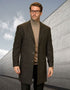 Men’s Brown Checkered Wool Overcoat – Long Winter Coat with Classic Plaid Pattern By Statement