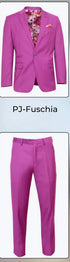 Mens Fuchsia 2 Piece Suit – Bright Pink Formal Suit for Men Stylish Wedding Party Prom Suit Magento Color