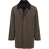 Mens Olive Brown Trench Coat Raincoat – Classic Water Resistant Long Coat with Zip and Button Closure for Business, Travel and Everyday Outerwear