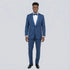 Men’s Indigo Sapphire Royal Blue Tuxedo Suit Set, Classic Formal Wedding Prom Dinner Jacket Tux Light Blue Cobalt Color