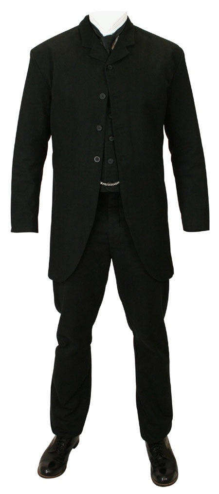 3-Piece Livingston Cutaway Sack Suit - Black