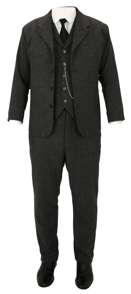 3-Piece Burford Sack Suit - Gray Tweed