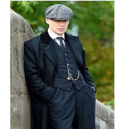 Brand New Quality Peaky Blinders Style Tweed Vested Peaky Blinders Suit - Peaky Blinders     Outfit + Overcoat + Hat