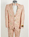 Mens 2 Button Light Pink & Gold Foil Floral Paisley Prom & Wedding Tuxedo