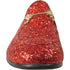 Bravo Mens Modern Glitter Sequin Prom Tuxedo Buckle Loafer in Red - Men's Dress Shoes
