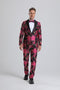 Paisley Suits - Wedding Tuxedo - Groom Pink ~ Black Suit + Matching Bowtie