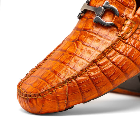 Marco Di Milano Parma Brandy Caiman Belly Bit Drivers