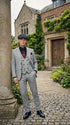 Mens Light Gray and Black Pinstripe 3 Piece Suit – Peaky Blinders Inspired Vintage Gangster 1920s Suit