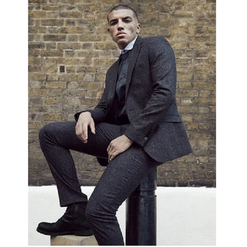 Charcoal Two Flap Front Pockets Two Button Peaky Blinders Suits (Peaky Blinder Custome