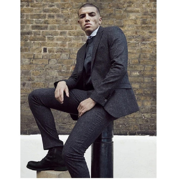 Charcoal Two Flap Front Pockets Two Button Peaky Blinders Suits (Peaky Blinder Custome