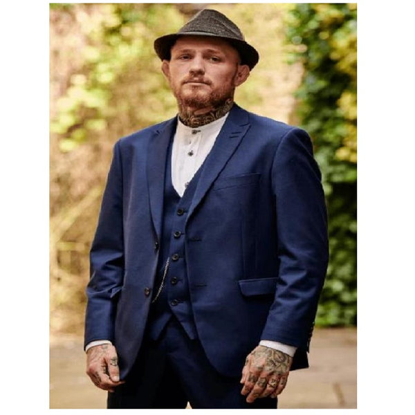 Dark Navy Peak Lapel Peaky Blinders Suits Custom (Peaky Blinder Custome)