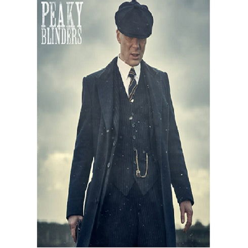 Brand New Quality 1920'S English Style Peaky Blinders Style Vested Peaky Blinders Suit - Peaky Blinders Outfit + Overcoat + Hat (Peaky Blinder Custome)