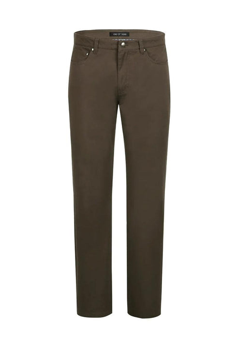 "Pelago Men's Brown Stretch Cotton Chino Dress Pants" - Elegant Mensattire