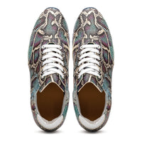 Zelli Peri Python Embossed Calfskin Sneakers in Marine Blue