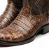 Marco Di Milano Phoenix Stone Brown Caiman Crocodile Round Toe Cowboy Boots