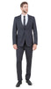 Stretch Fabric 4 Way Slim Fitted Mens Suit in Color Grey Peak Lapel One Button Vested 3 Piece
