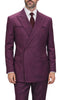 Statement SIENA Burgundy Double Breasted Suit - 58 Long or 58 Regular Jacket+52/54 Adjustable Pants (Fabric: poly/rayon blend)