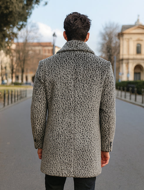 1920s Inspired Gangster Pimp Coat – Leopard Faux Fur Full Length Vintage