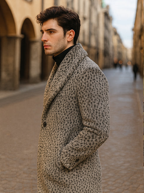 1920s Inspired Gangster Pimp Coat – Leopard Faux Fur Full Length Vintage