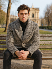 1920s Inspired Gangster Pimp Coat – Leopard Faux Fur Full Length Vintage