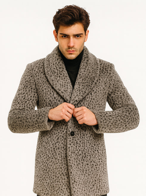 1920s Inspired Gangster Pimp Coat – Leopard Faux Fur Full Length Vintage